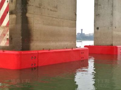 湖南湘潭竹埠港湘江特大桥自浮式复合材料防撞设施